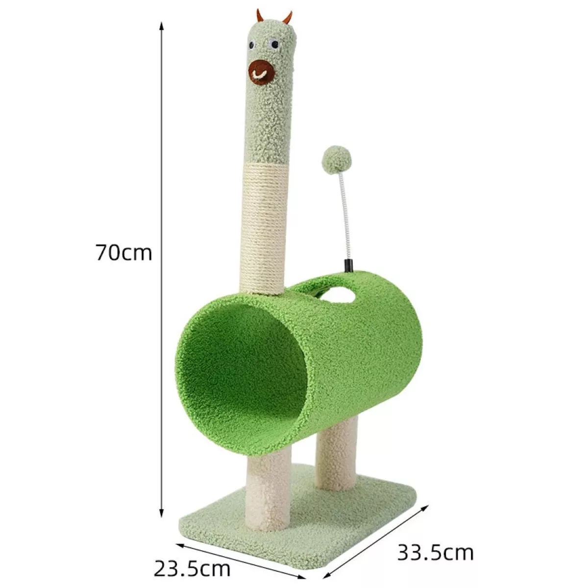Cute Cat Tunnel Plush Climbing Tower Green