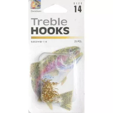 Danielson Gold Treble Hook- Size 14