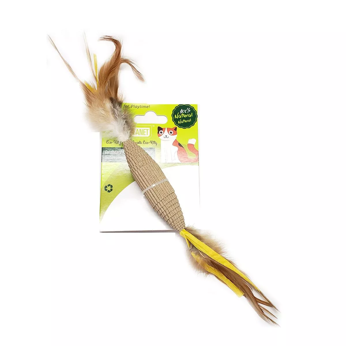 Define Planet Cardboard Roll Double Feather Cat Toy