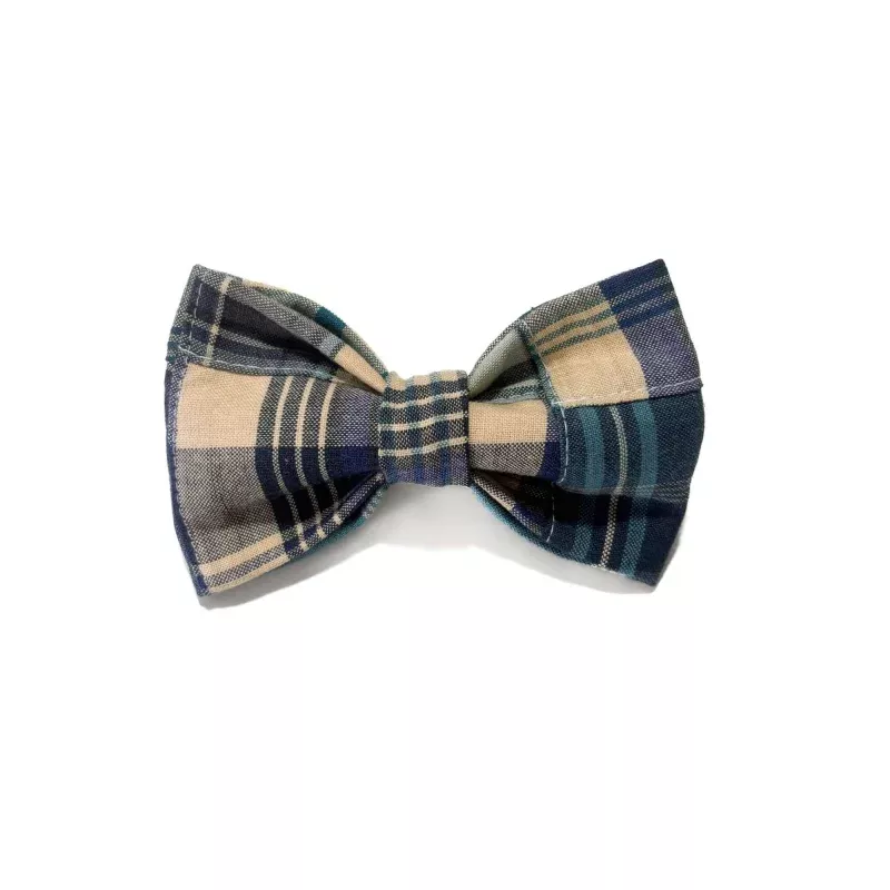 Denim Remix Patchwork Plaid Bow Tie