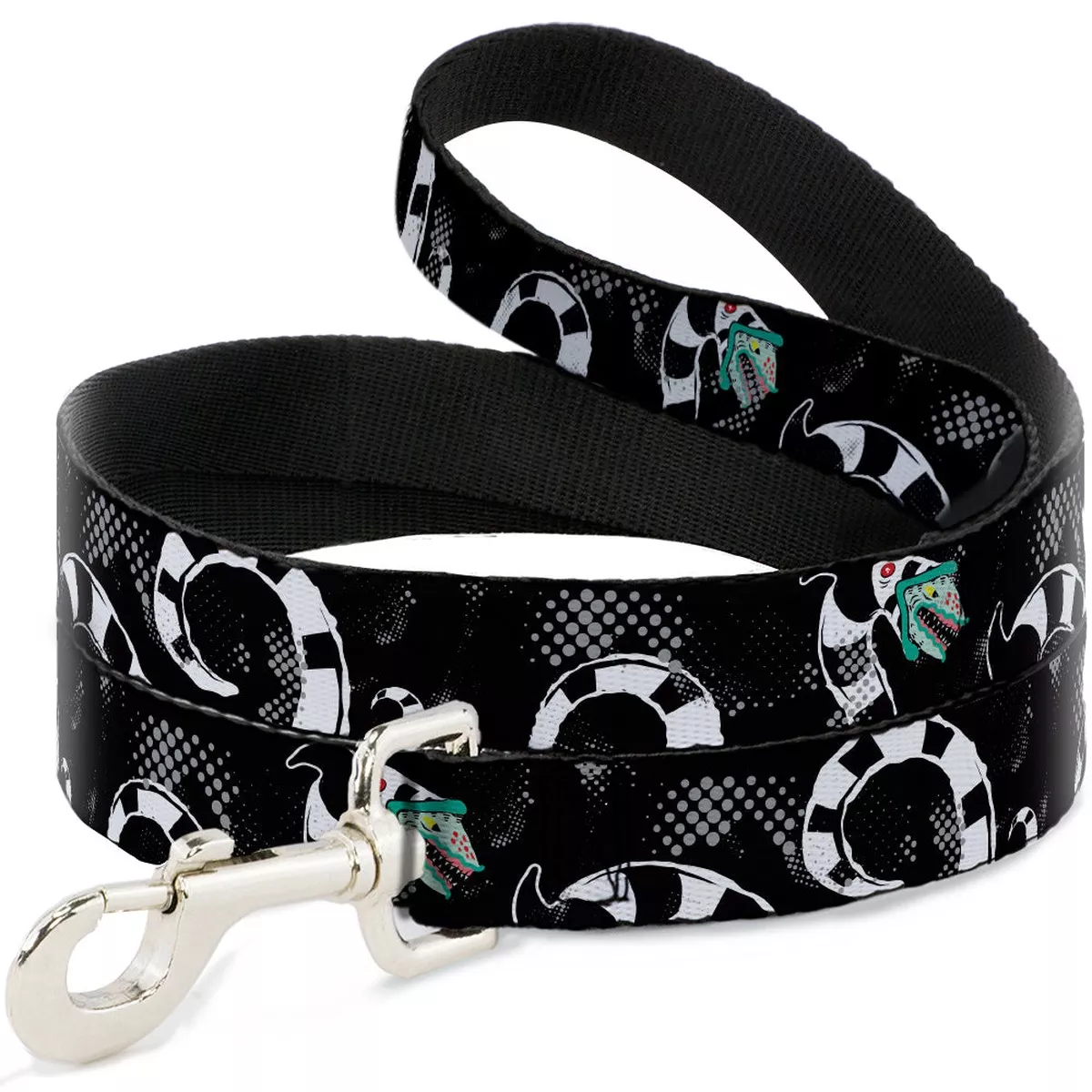 Dog Leash - Beetlejuice Sandworm Healftone Repeat Black/Gray