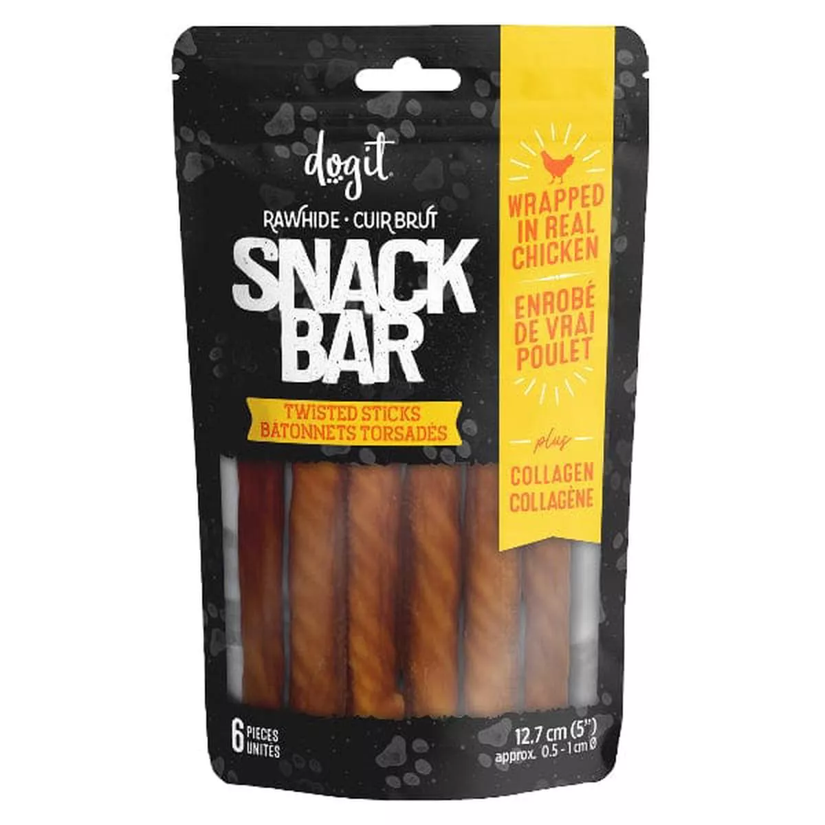 Dogit Snack Bar Chicken-Wrapped Beefhide & Collagen Twisted Sticks