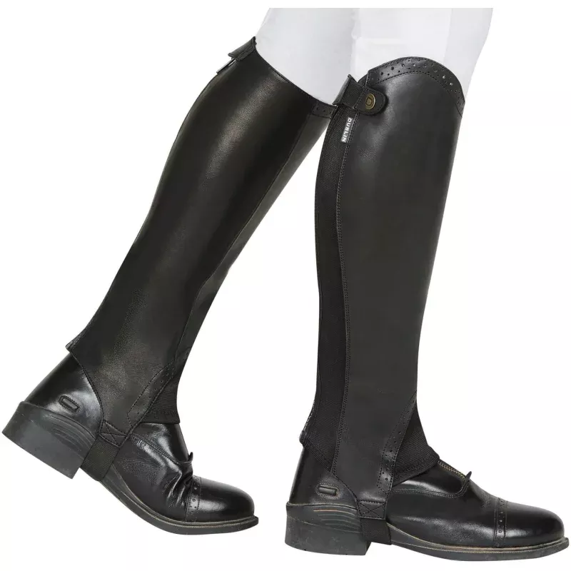 Dublin Evolution Rear Zip Half Chaps, Black Black