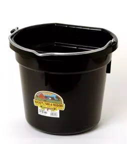 Duraflex, Bucket, Flat Back, Black, 20 Qt.