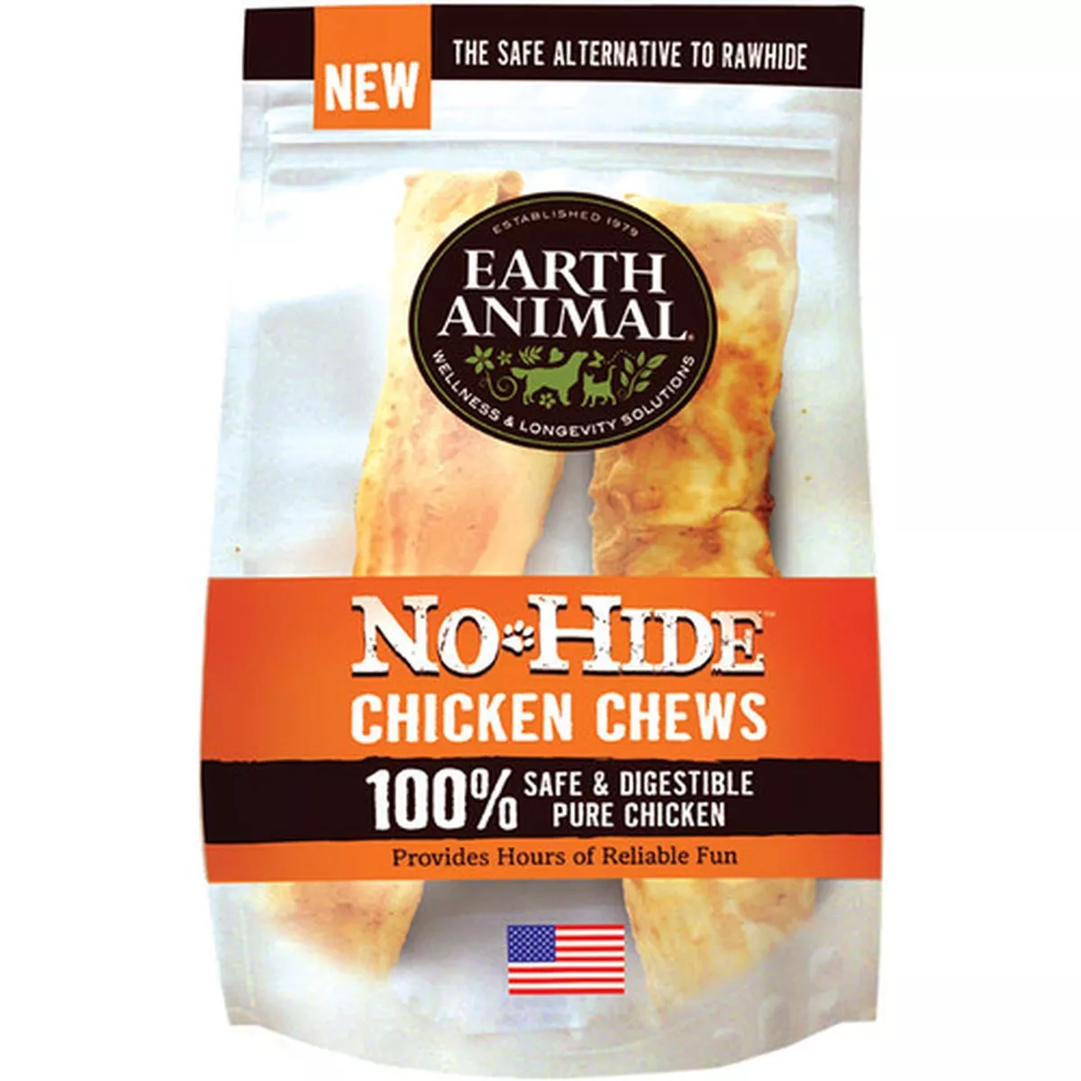 Earth Animal No-Hide Chicken Chews, 7", 2 Pack