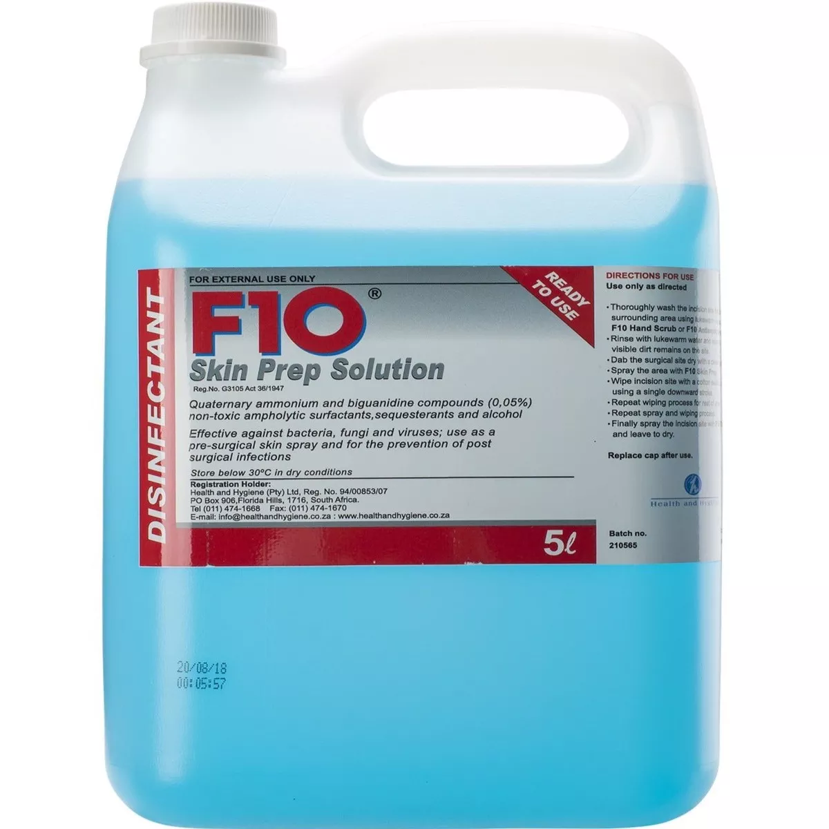 F10 Skin Prep for Pets 5L