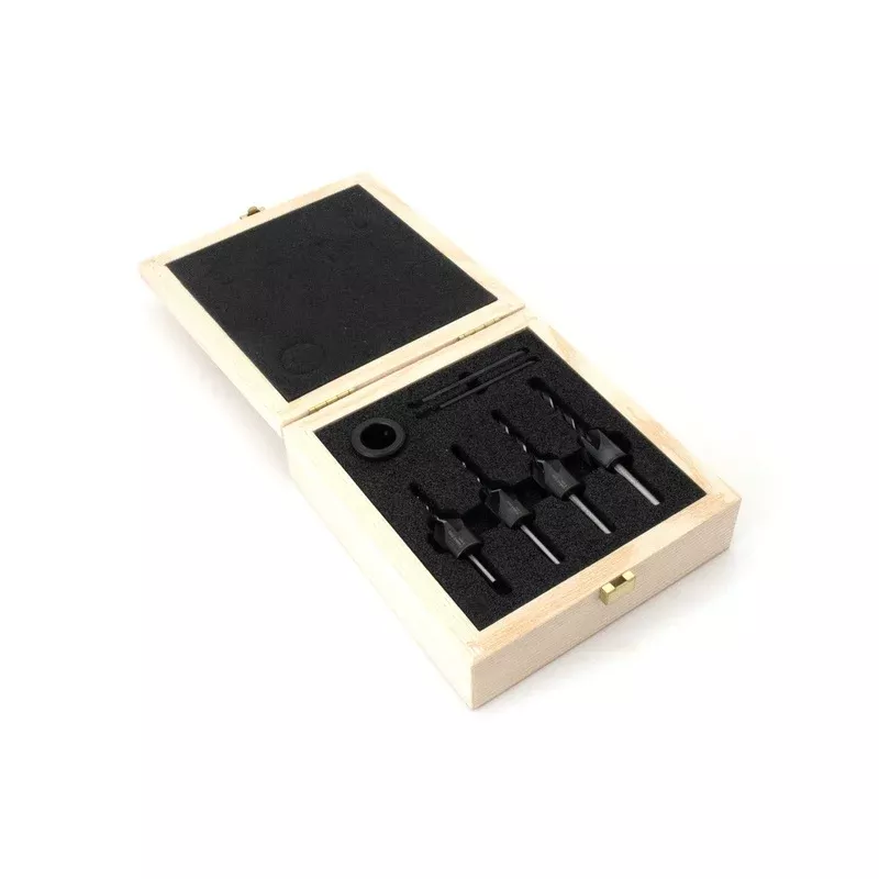 Famag Brad Point Drill & Countersink Set with Adjustable Depth StopFor Wood, Composites & Panels