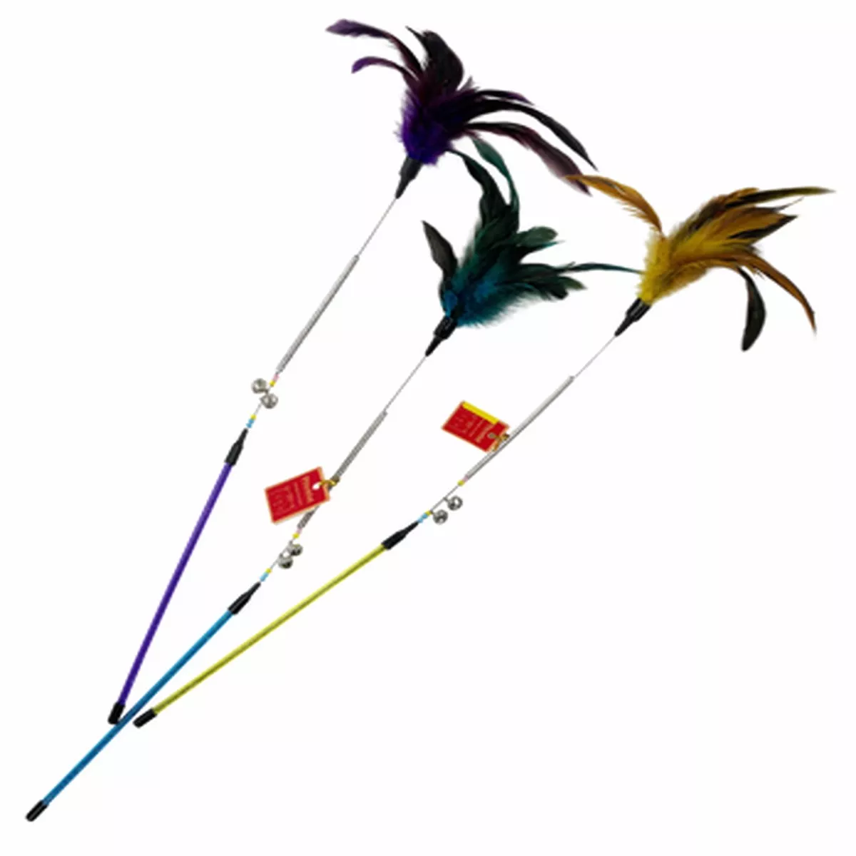 Feather Wand Cat Toy - Assorted Colours