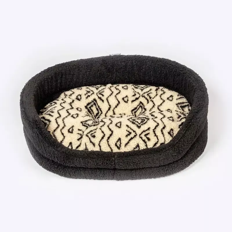Fleece Neutral Geometric Slumber Bed 30″