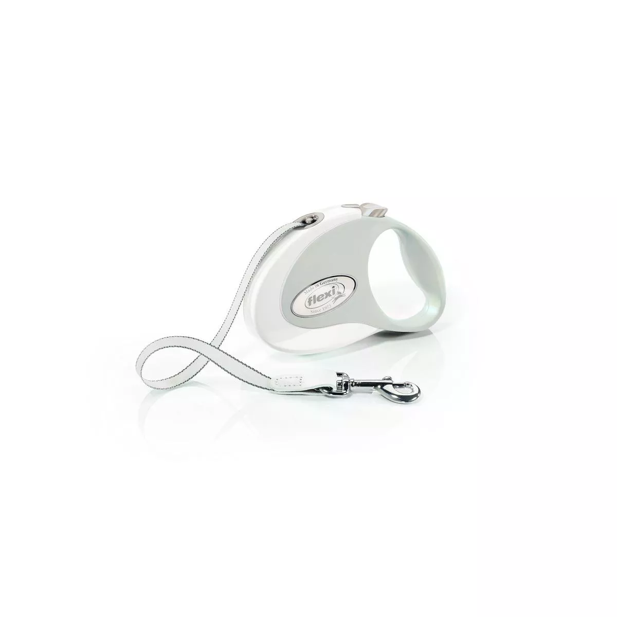 Flexi New Style Tape Dog Leash, White/Gray