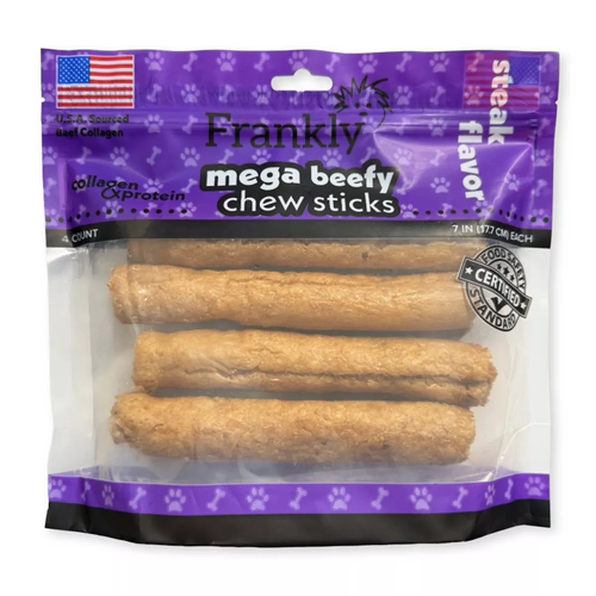 Frankly 7in. Mega Stick, Steak, 4 Pack
