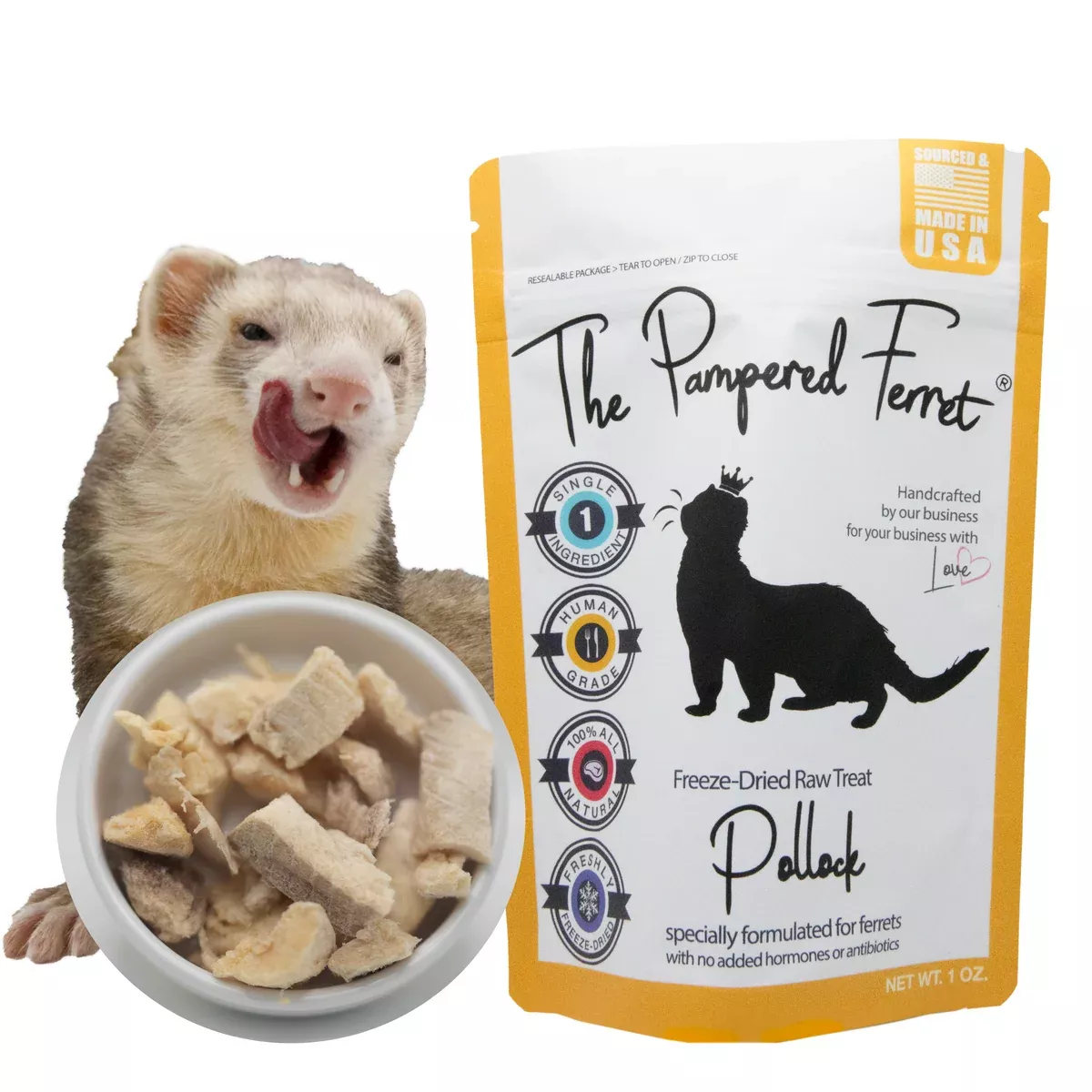 Freeze-Dried Raw Pollock Treat for Ferrets