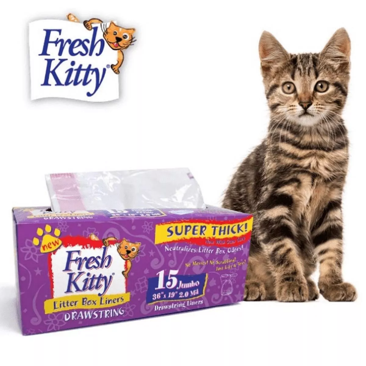 Fresh Kitty Super Thick Drawstring Litter Box Liners
