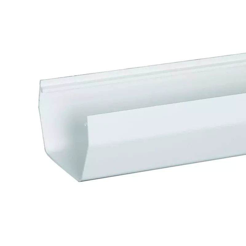 Gutter, Contemporary, Vinyl, White, 5-in. X 10-ft.