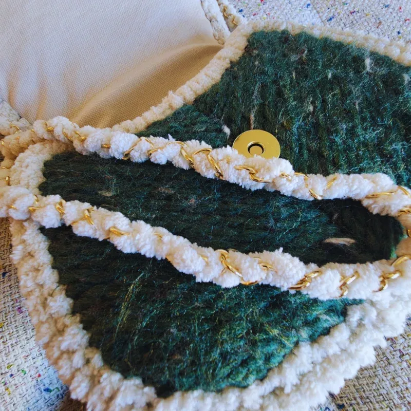 Handmade Embroidered Saddlebag Dark Forest Green