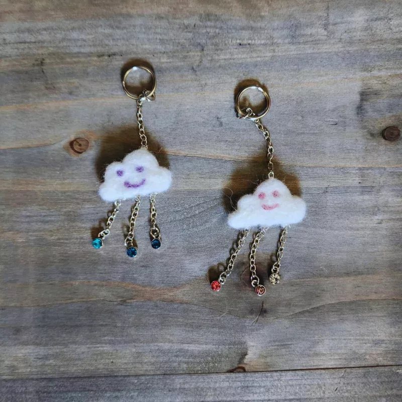 Handmade Kawaii Cloud Keychain & Bag Charm Blue
