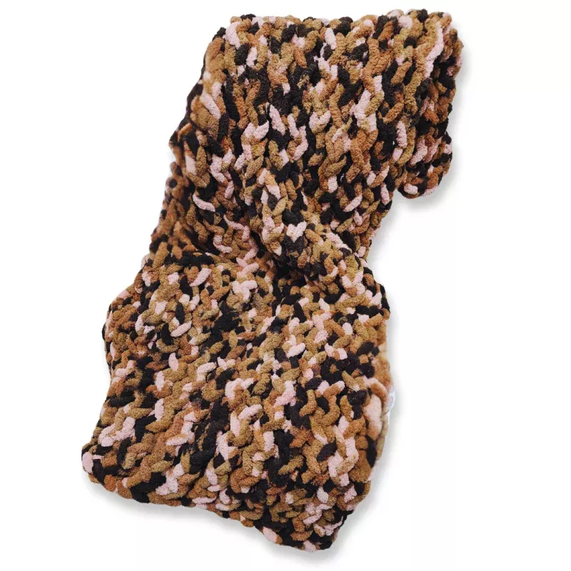 Handmade Zig Zag Stitch Jumbo Chenille Blanket, 4x5.5ft