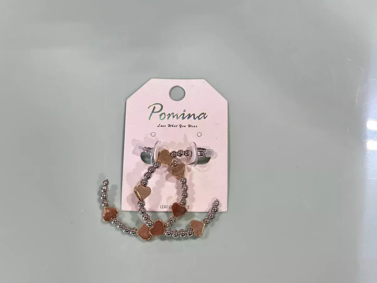Heart bead hoop earrings