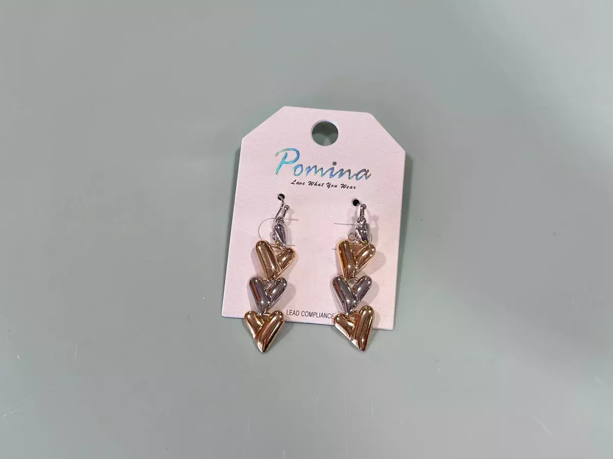 Heart dangle drop earrings