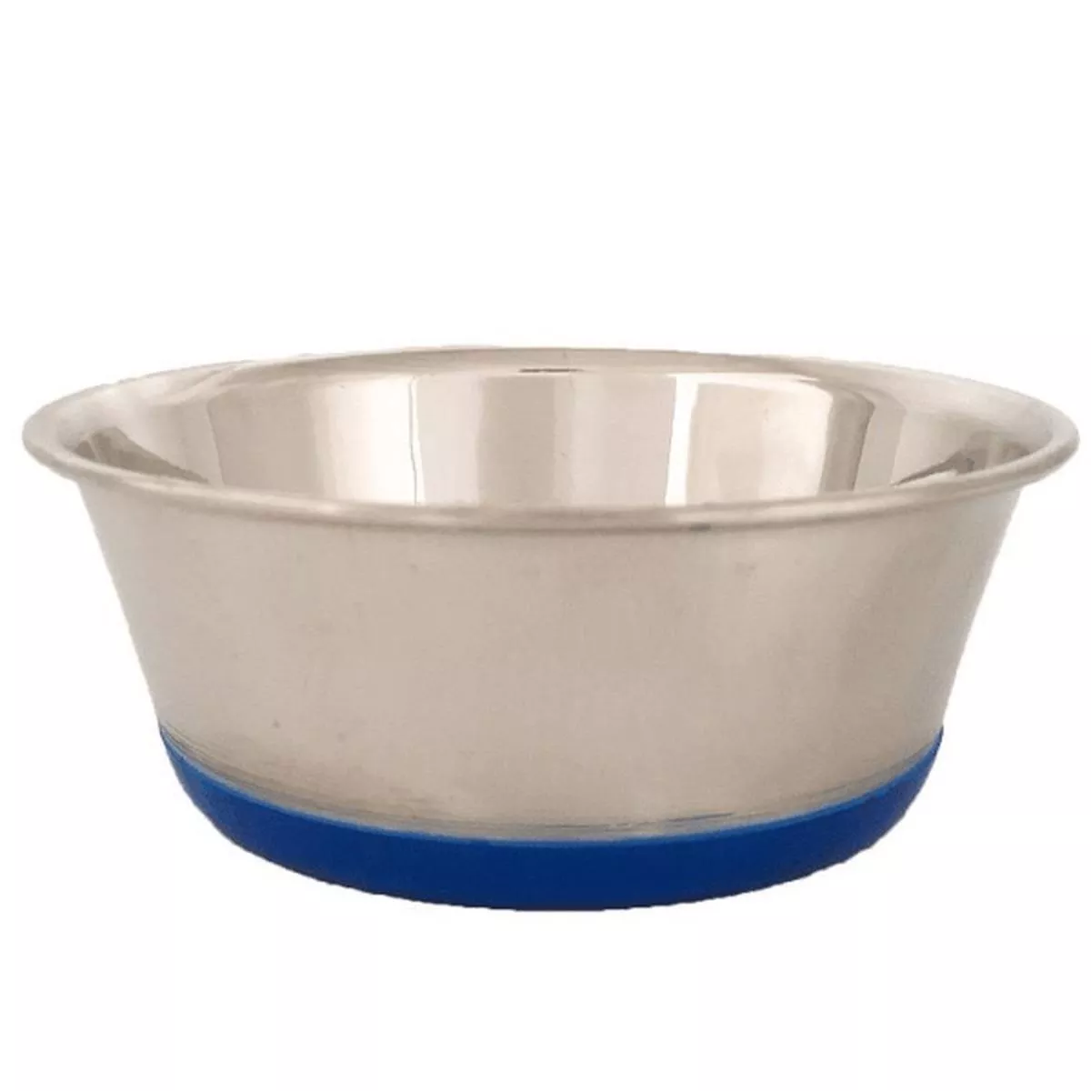 Heavy Stainless Steel Dish with Bonded Rubber Base