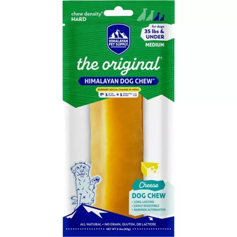 Himalayan Dog Chew Cheese Original Medium under 35 lb Green Pkg 2.25oz