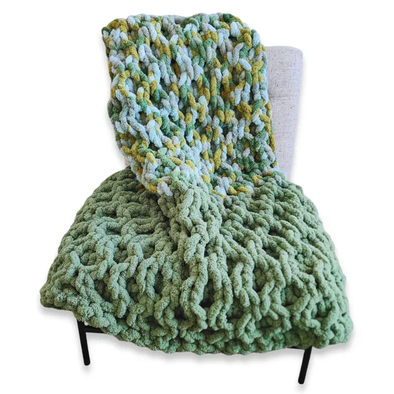 Honeycomb Crochet Chenille Throw, 4x6ft
