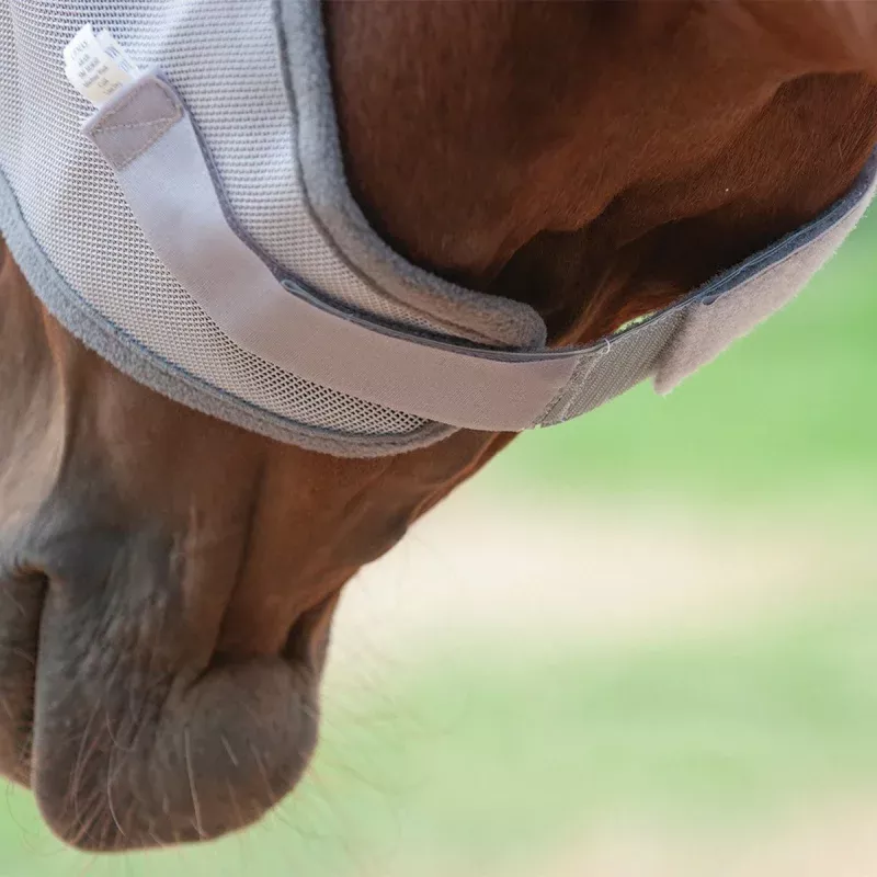 Hook and Loop Extender for Fly Masks, Grey Grey