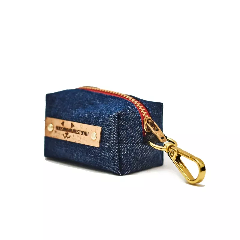 Indigo Denim Waste Bag Dispenser Red