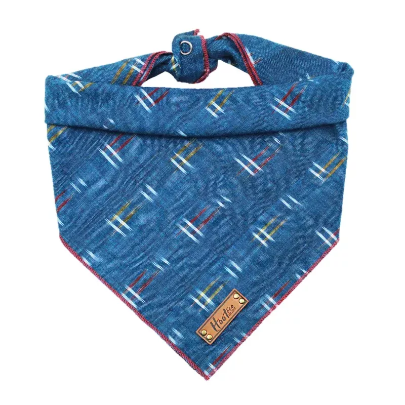 Indigo Ikat Rolled Bandana