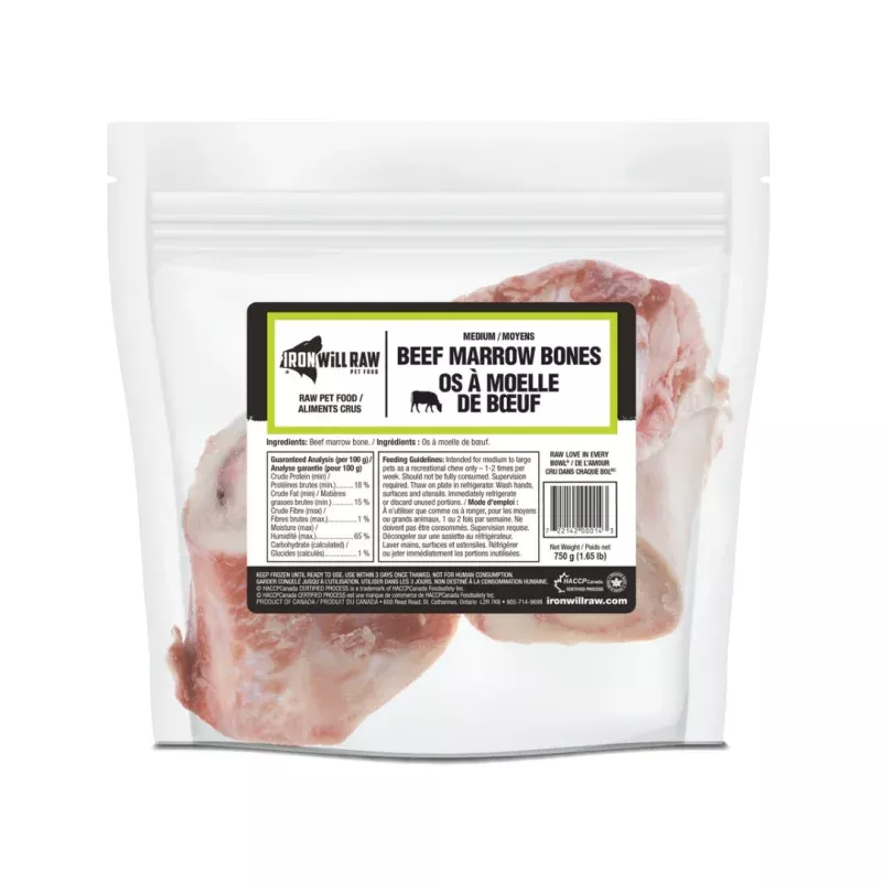 Iron Will Raw Dog Beef Marrow Bone Medium - 750g
