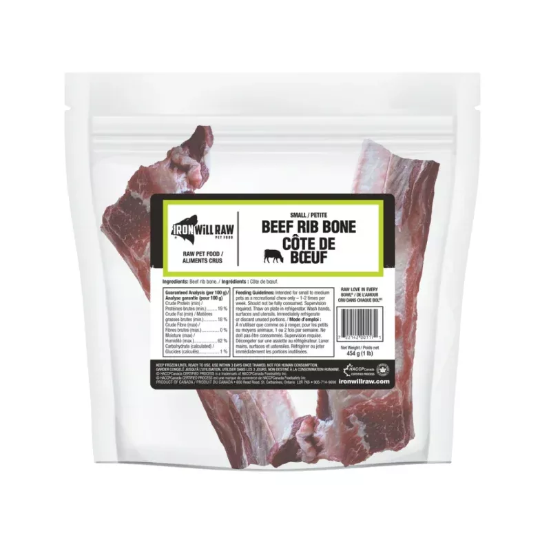Iron Will Raw Dog Beef Rib Bone Small 1lb
