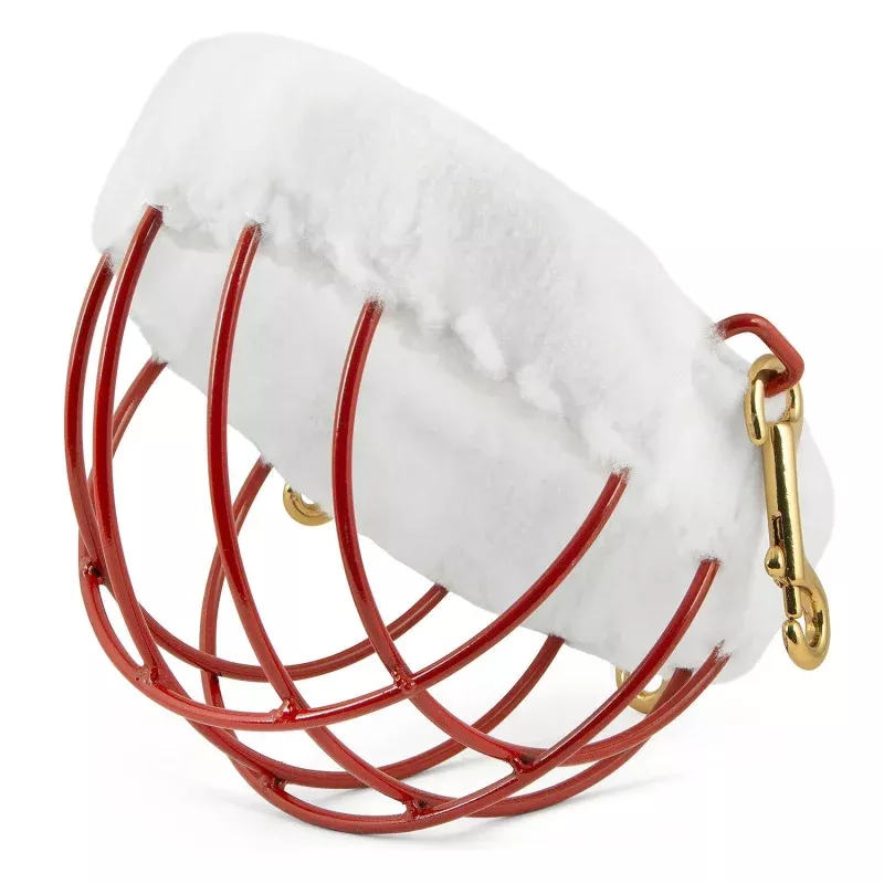 Jeffers Cribbing Muzzle, Horse Red & White