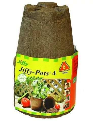 Jiffy 4inch Round Peat Pots – 6 Pack