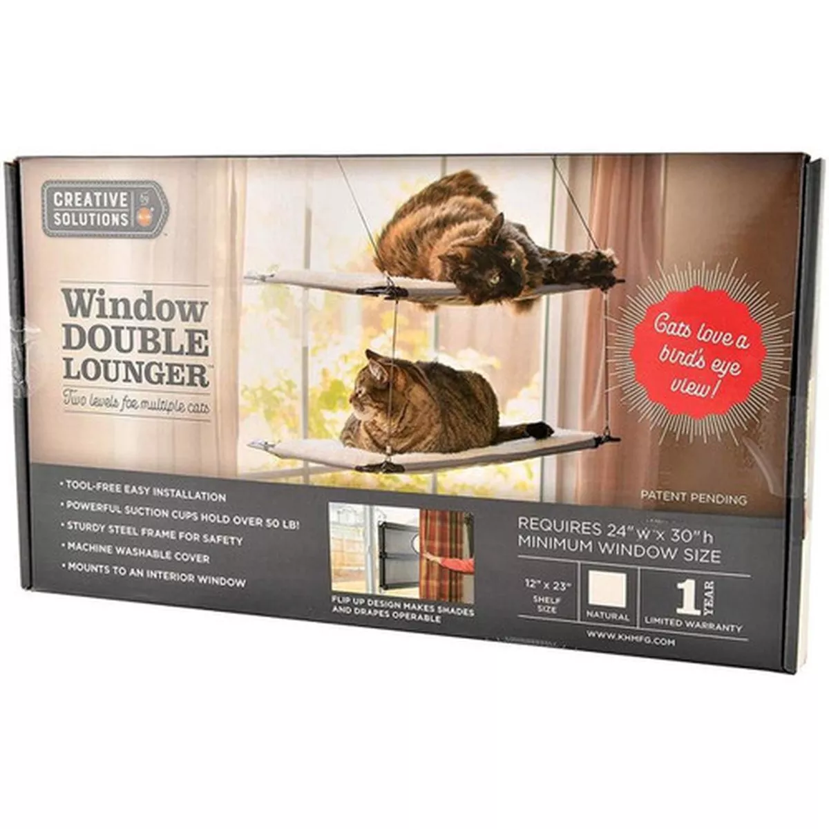 K&H Creative Solutions Double Window Cat Lounger