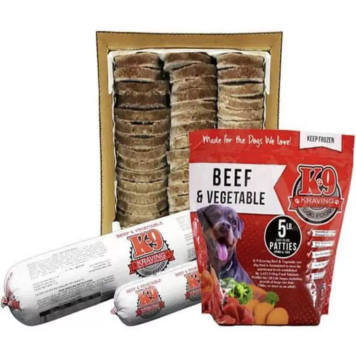 K9 Kraving Beef/Veg – 27# Patty
