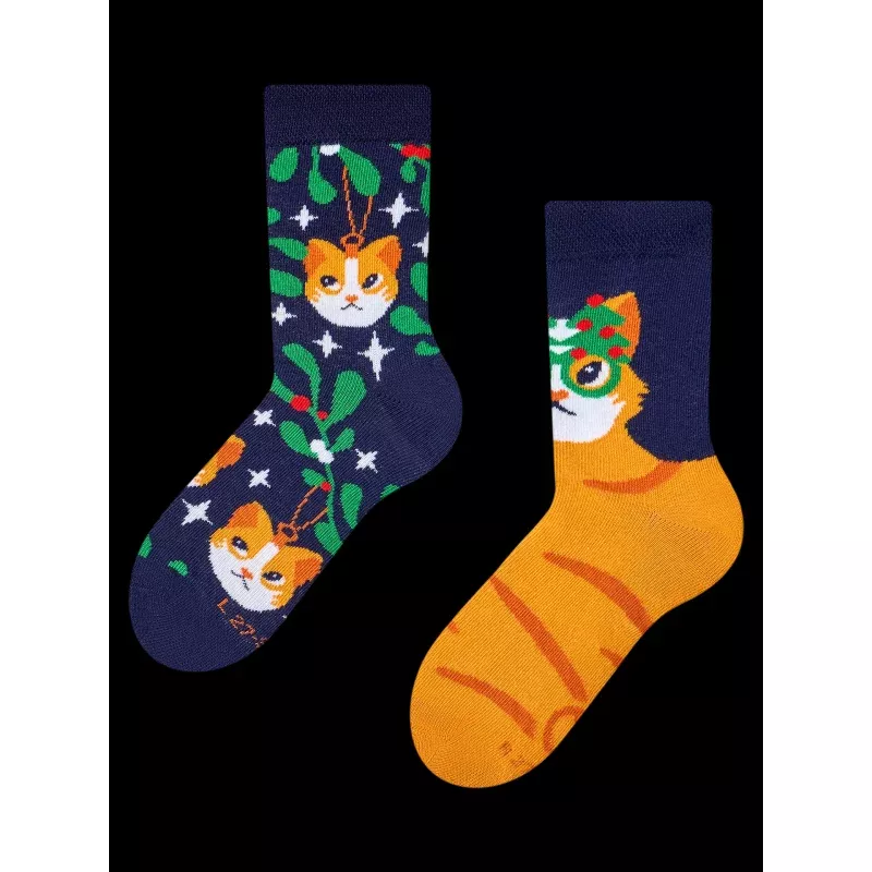 Kids' Socks Christmas Cat