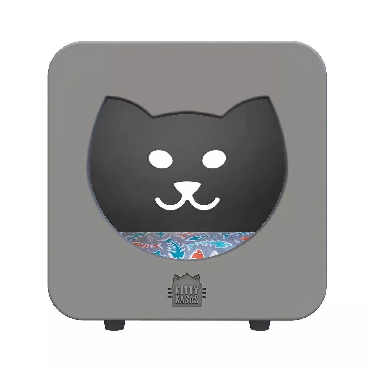 Kitty Kasas Bedroom Cube Standard Snap-On Cat House, Light Gray