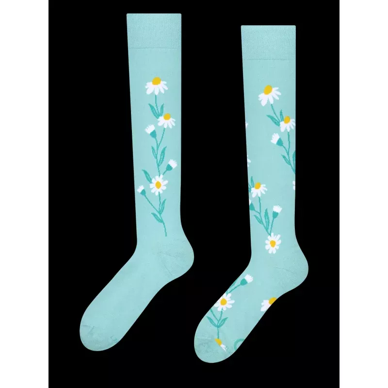 Knee High Socks Turquoise Chamomile