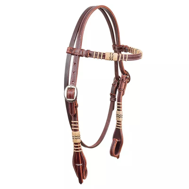 Latigo Rawhide Browband Leather Headstall Latigo