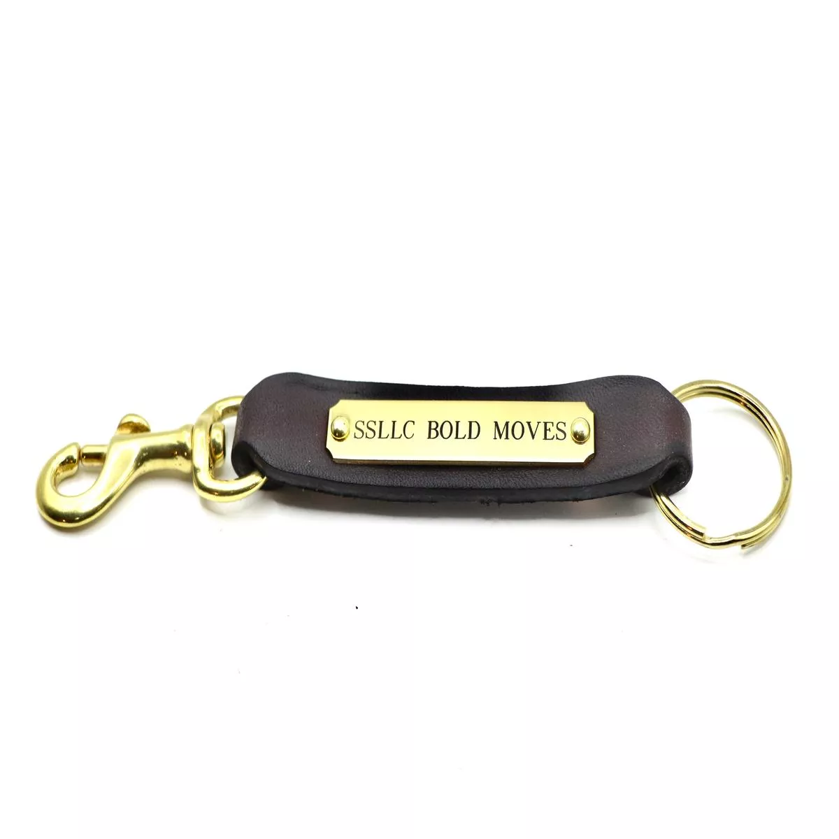 Leather Snap Key Chain – Havana (609) | Solid Nickel