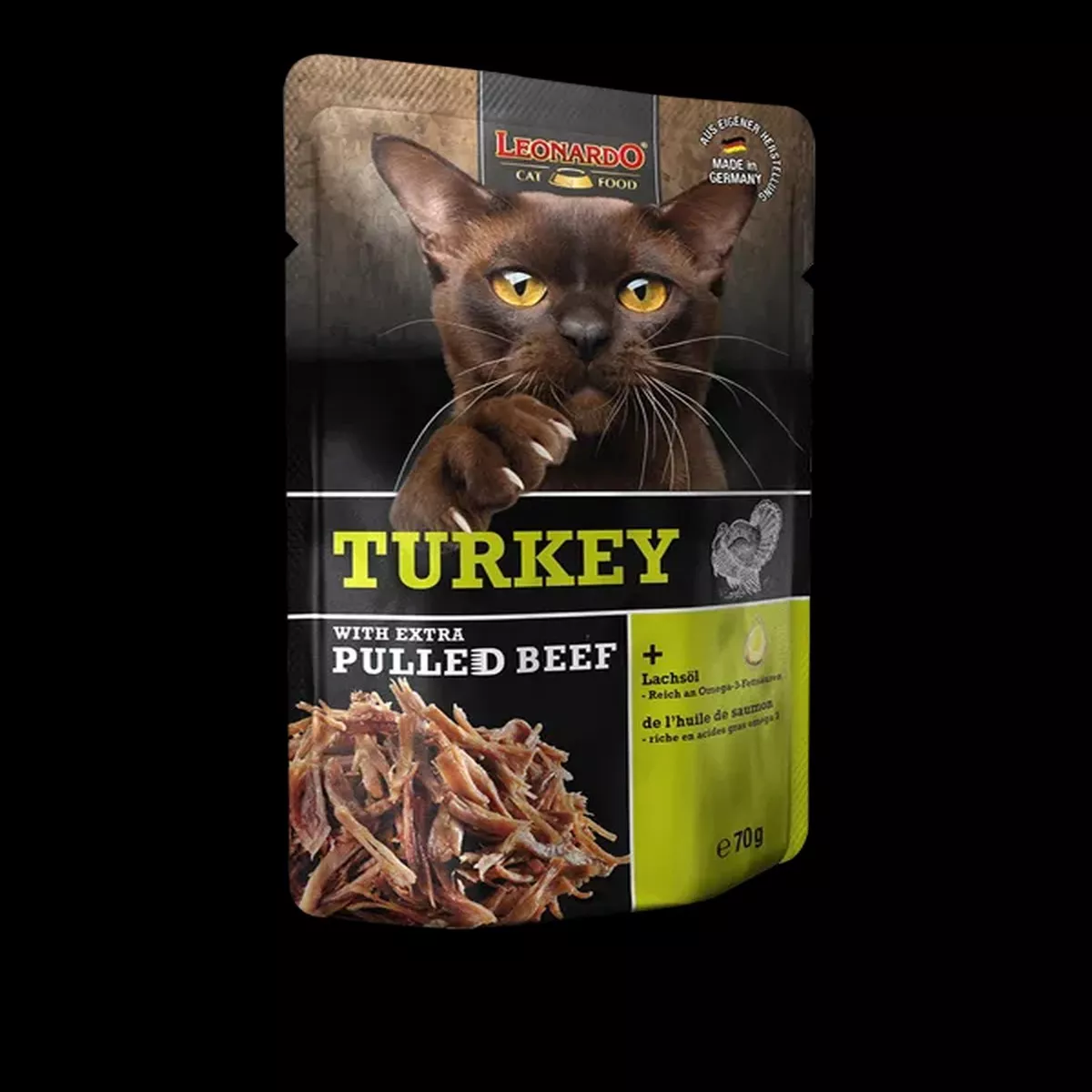 Leonardo Cat pouch Pulled Beef - Turkey 70g