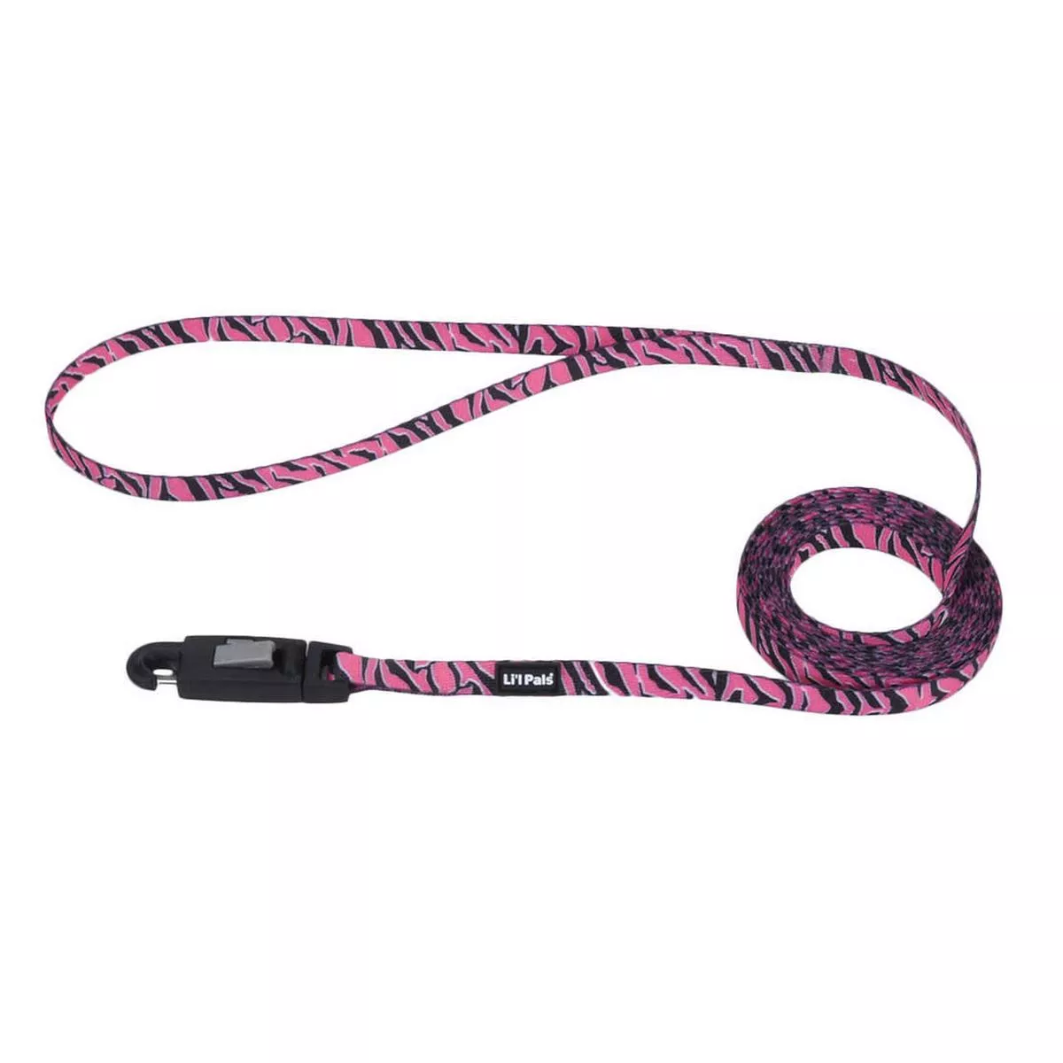 Li’l Pals Patterned Dog Leash with E-Z Snap, Pink Zebra