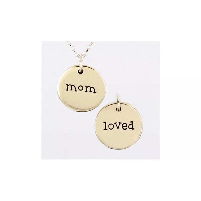 Loved Mom Sterling Double Sided Sterling Necklace