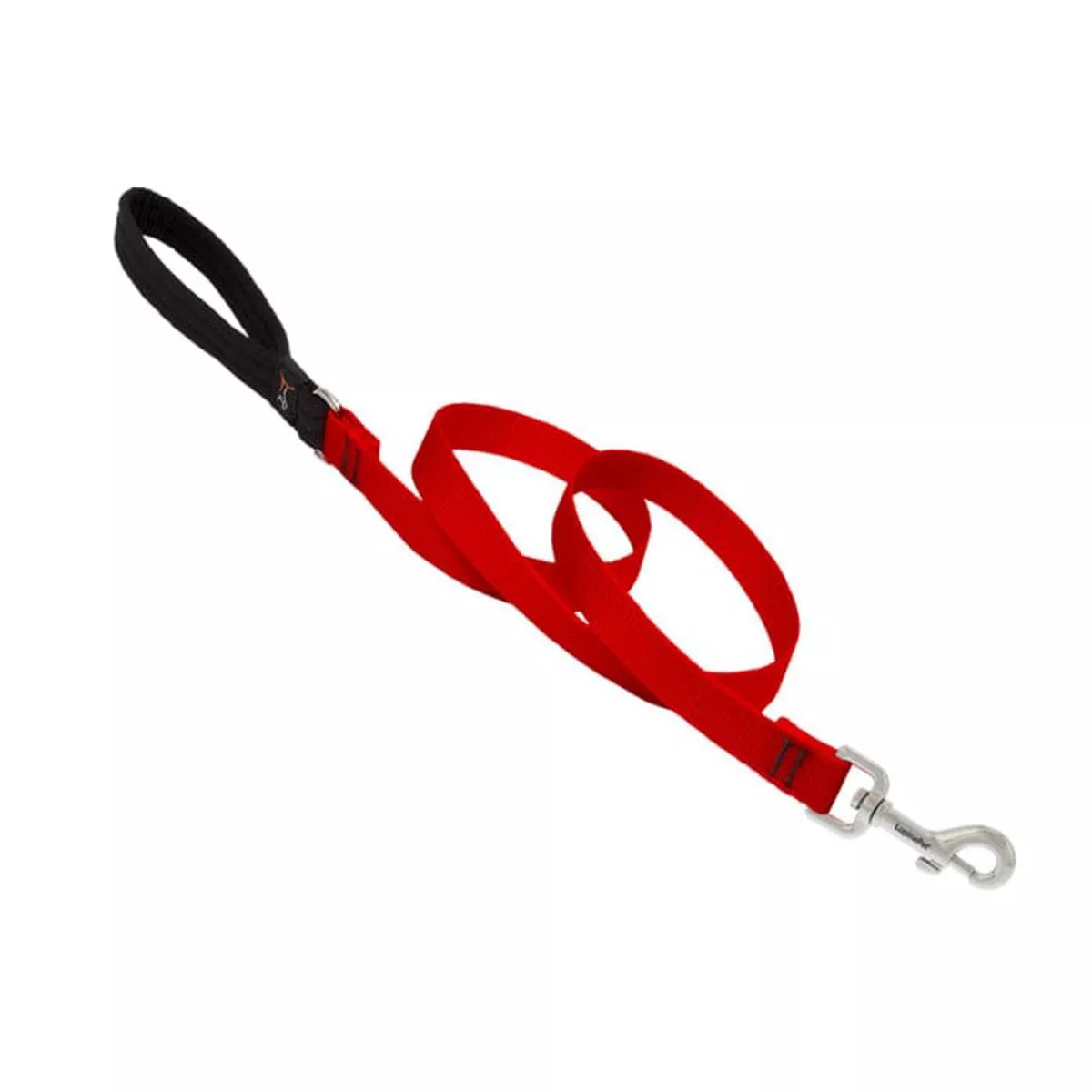Lupine Pet Basic Solids Dog Leash – 1″ Wide 6ft Long Red