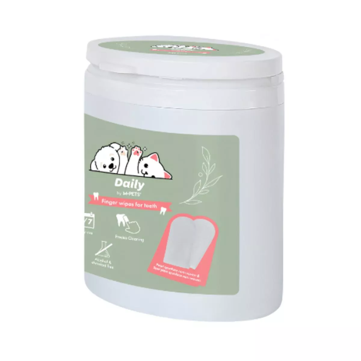 M-PETS Daily Double-sided Finger Wipes for Teeth