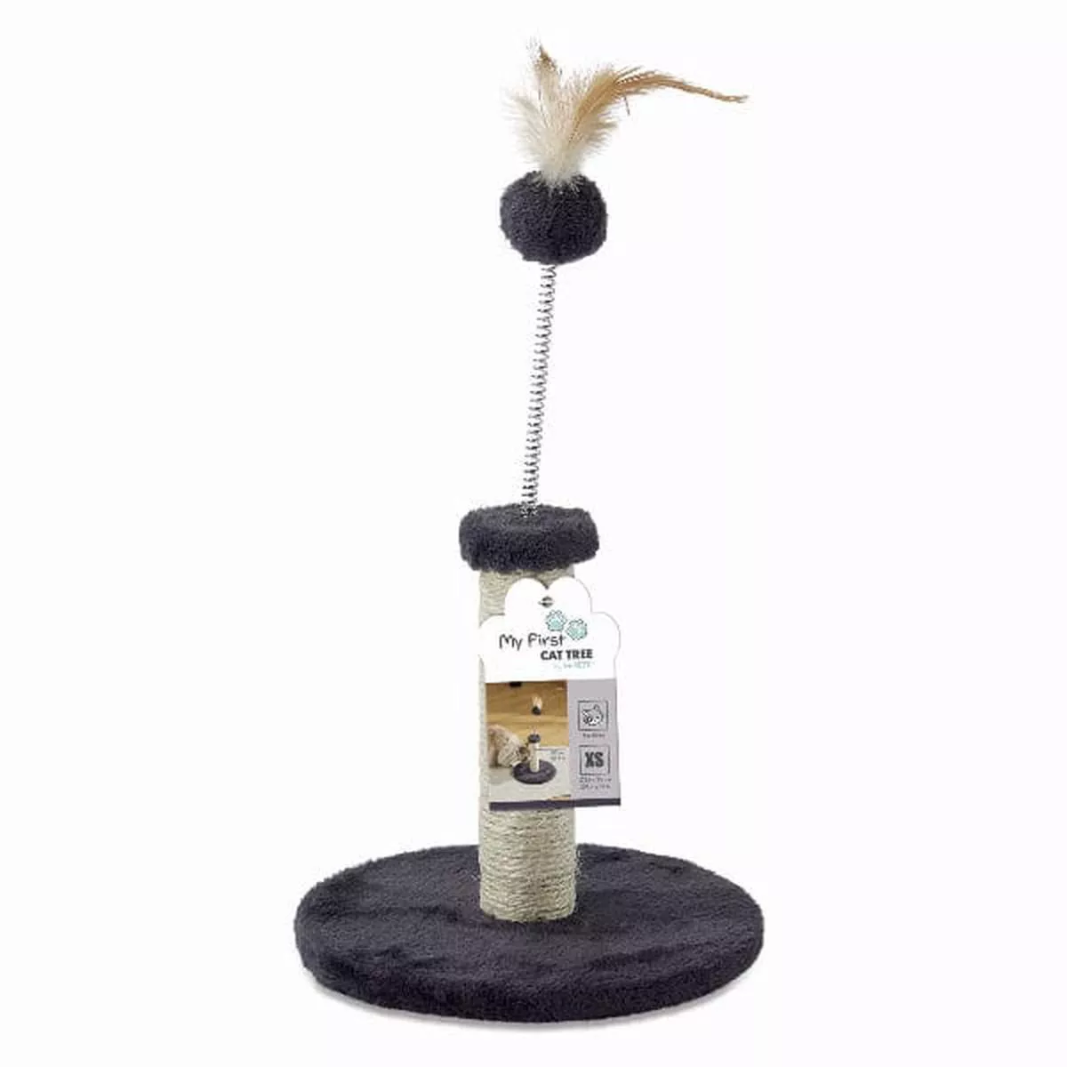 M-PETS My First Cat Tree Feather Grey