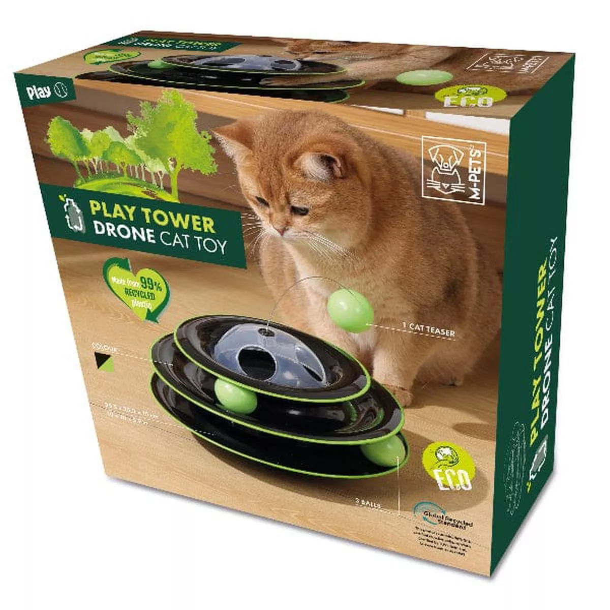 M-PETS Play Tower Drone Eco Cat Toy