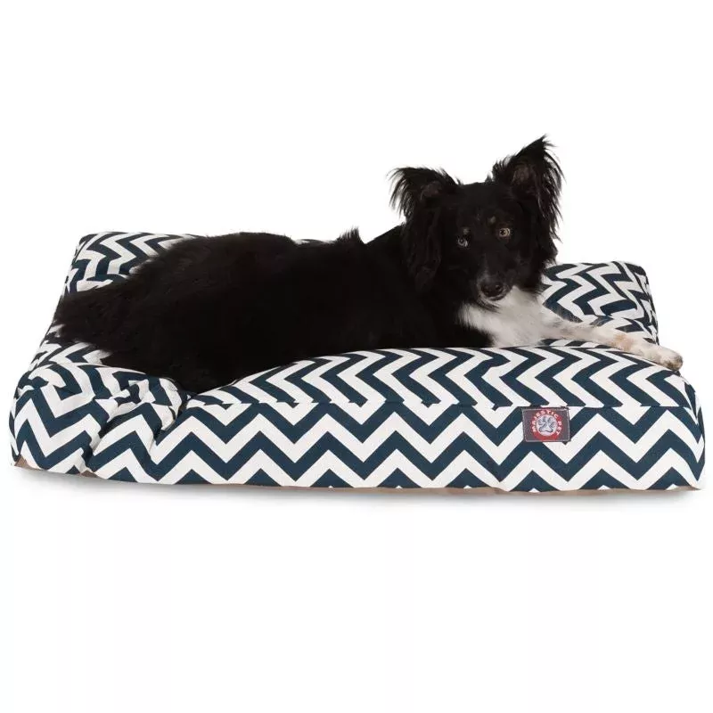 Majestic Outdoor Navy Chevron Rectangle Pet Bed