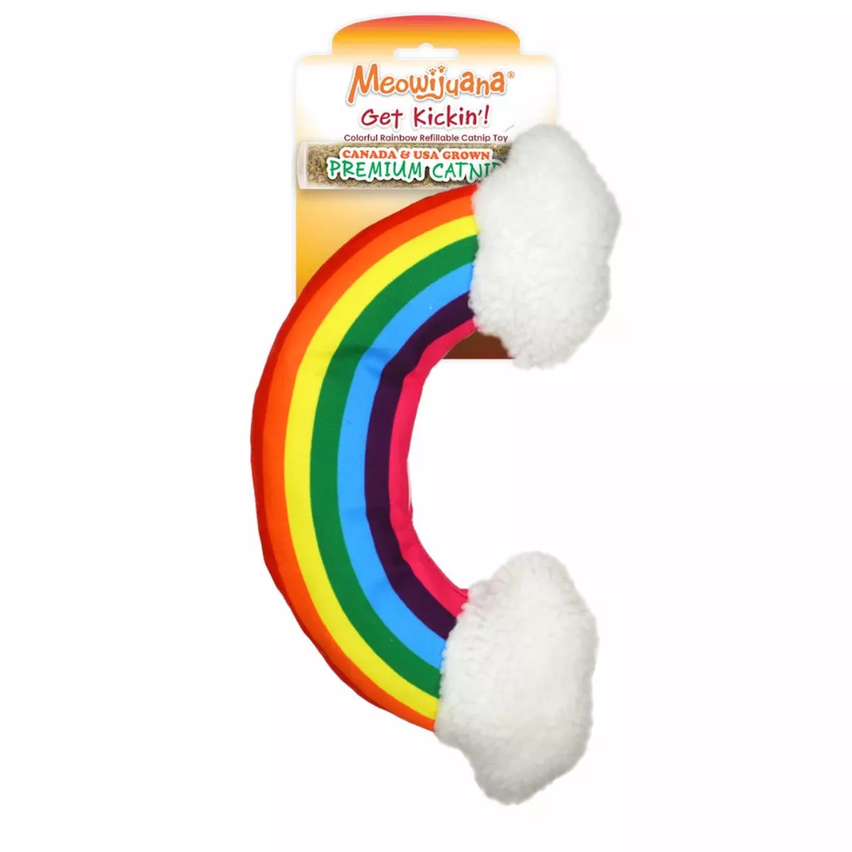 Meowijuana Get Kickin’ Refillable Rainbow Kicker Catnip Cat Toy