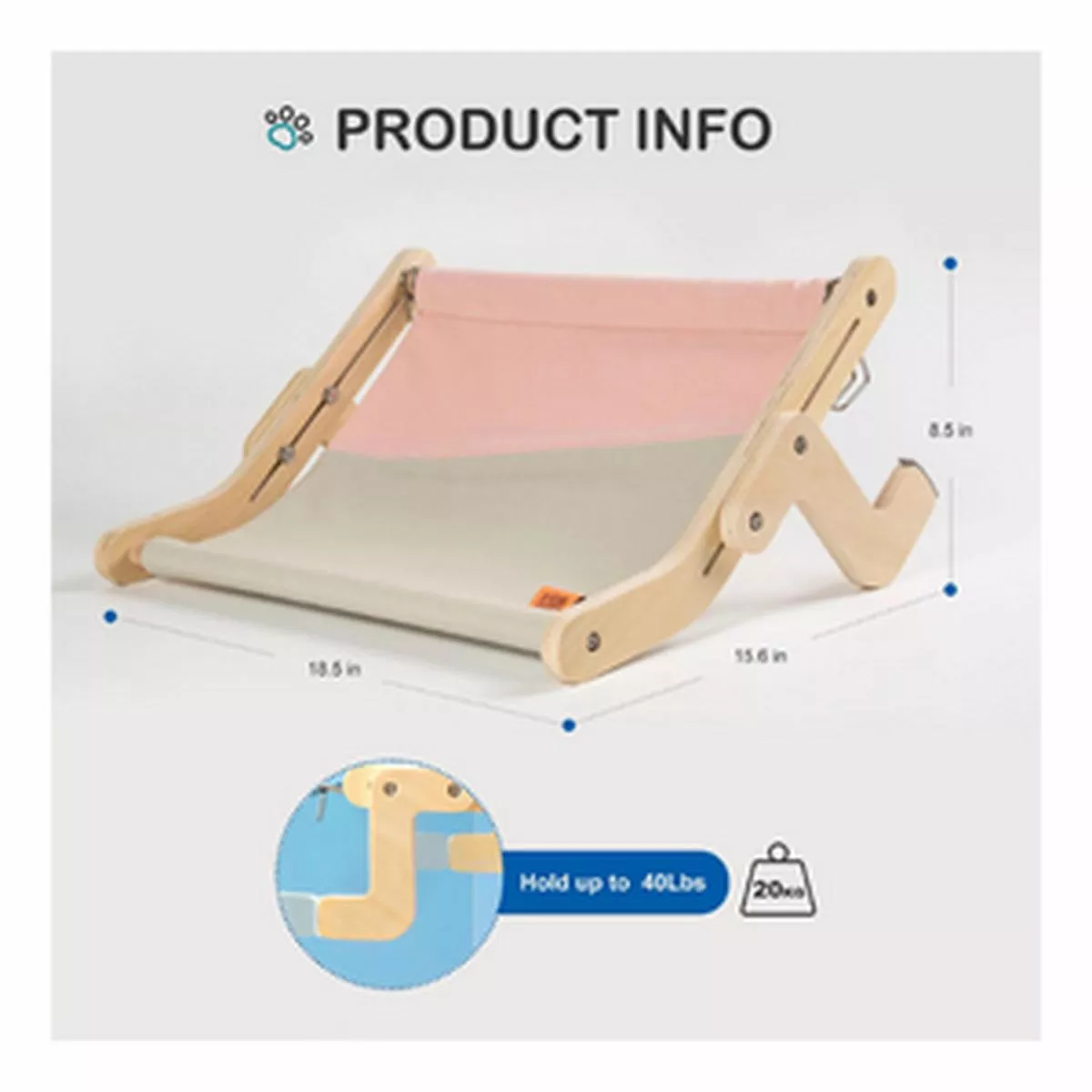 Mewoofun Cat Window Perch Assembly Hanging Bed Pink